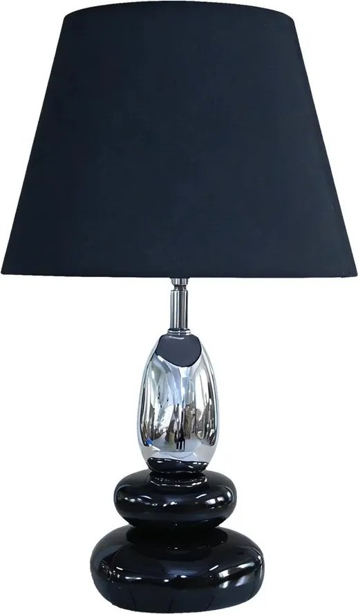 Lampa de masa decorativa STONES OF ZEN 45cm negru argintiu