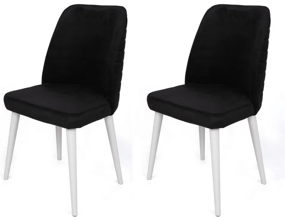 Set de scaune de sufragerie Tutku Black and White,2 buc.