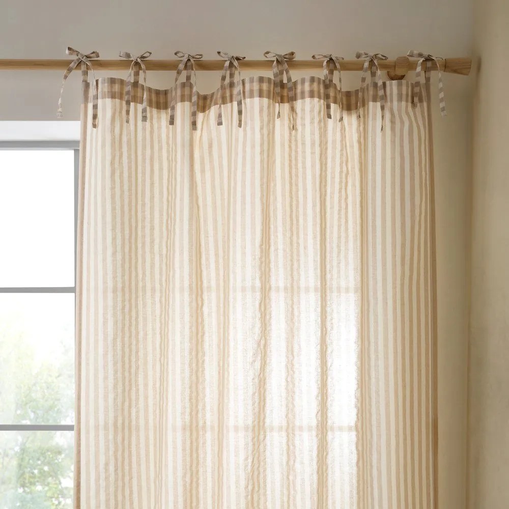 Draperie bej 140x183 cm Zanzibar Woven Stripe – Pineapple Elephant