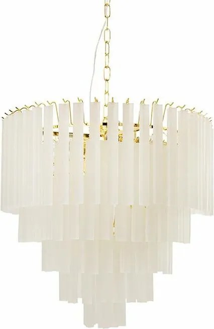Lustra suspendata metal auriu, sticla alba GORDON 60