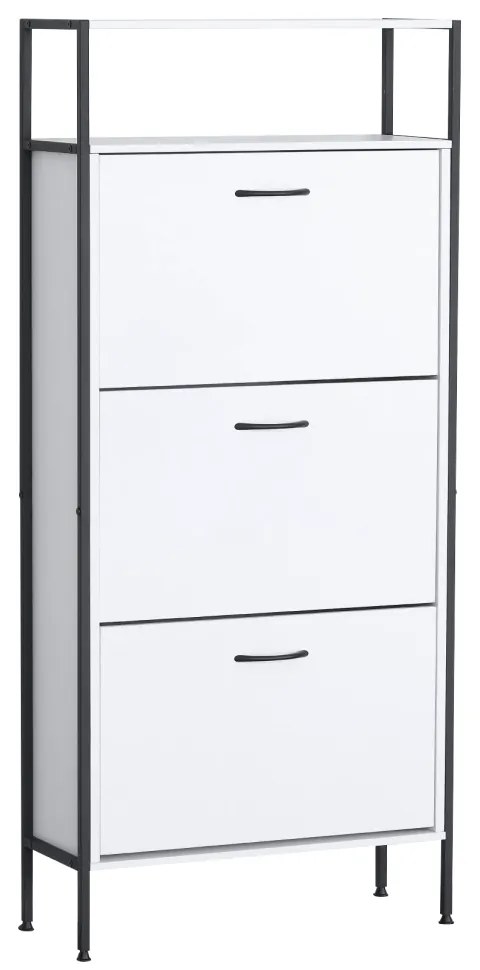 Botník TREDIS, 3 etaje, alb