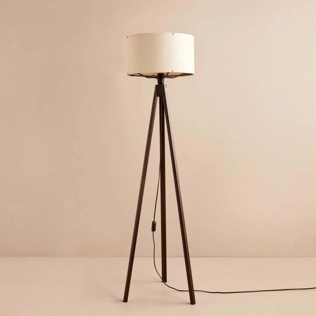 Lampadar AYD-3451, crem/nuc, material textil/lemn, 21x140 cm