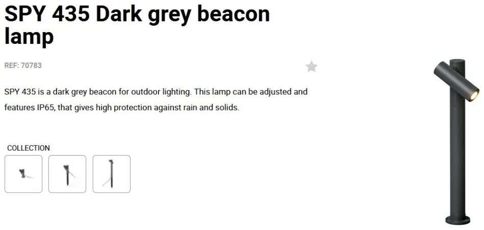 Stalp LED exterior cu proiector directionabil IP65 SPY 43,5cm