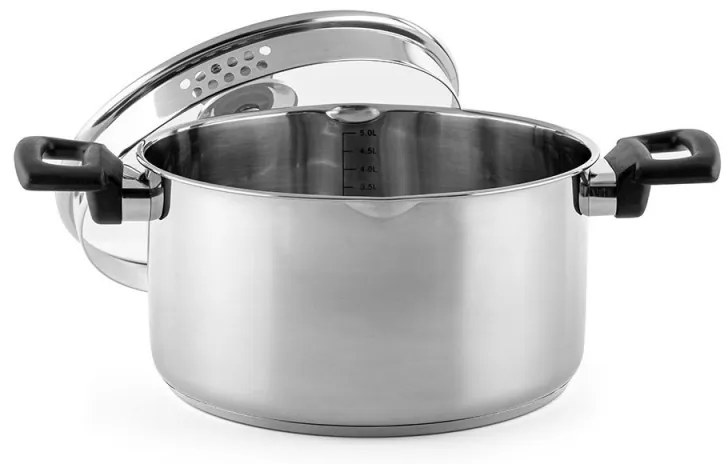 Cratiță Luigi Ferrero Sophia FR-3405, 24x13 cm, 5.4 l, Oțel 18/10, Capac din sticlă, Inducție, Inox