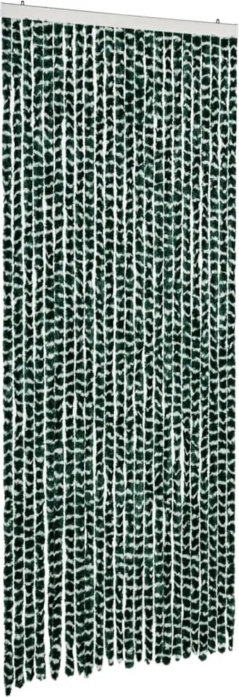 vidaXL Perdea pentru insecte, verde și alb, 100x200 cm, chenille