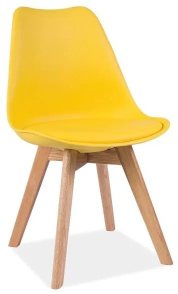 Scaun design scandinav minumalist Kris stejar/ galben