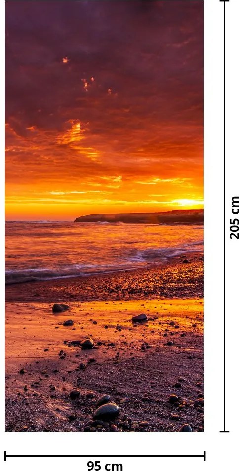 Fototapet pentru ușă - Apus de soare la mare (95x205cm)