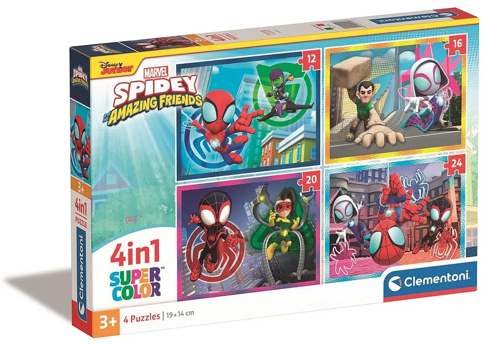 Omul Păianjen Spidey Puzzle 4 în 1 Clementoni