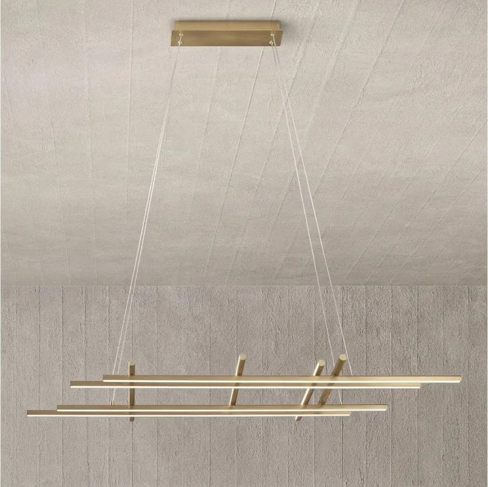 Ondaluce - Lustră LED reglabilă pe cablu MOVIDA LED/114W/230V auriu