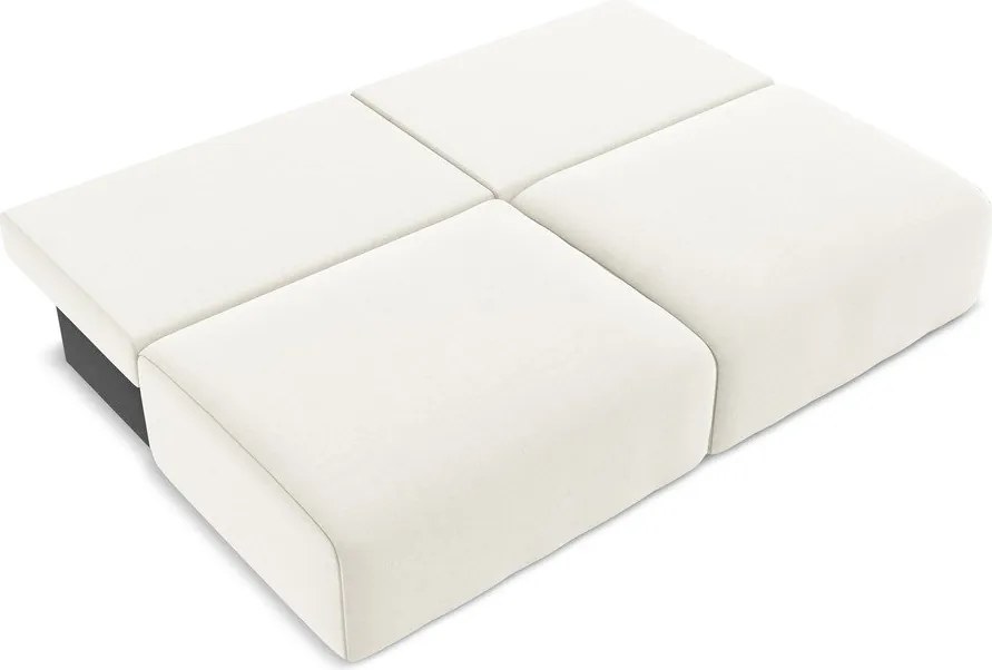 Canapea crem extensibilă/cu spațiu de depozitare cu tapițerie din catifea 216 cm Kalena – Makamii