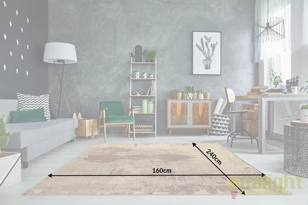 Covor tesut din fibre naturale din bumbac fin, Batik 240x160cm sand A-38259 VC