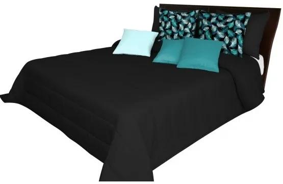Cuvertură de pat matlasată neagră Lăţime: 200 cm | Lungime: 220 cm