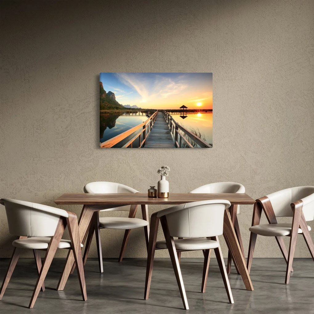 Tablou ponton din lemn (90x60 cm)