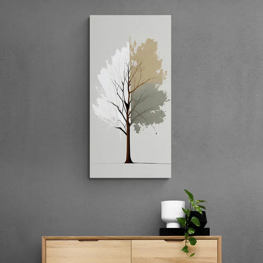 Tablou copac minimalist tricolor