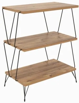 Măsuță laterală LAZANDOS 75x48 cm maro/neagră