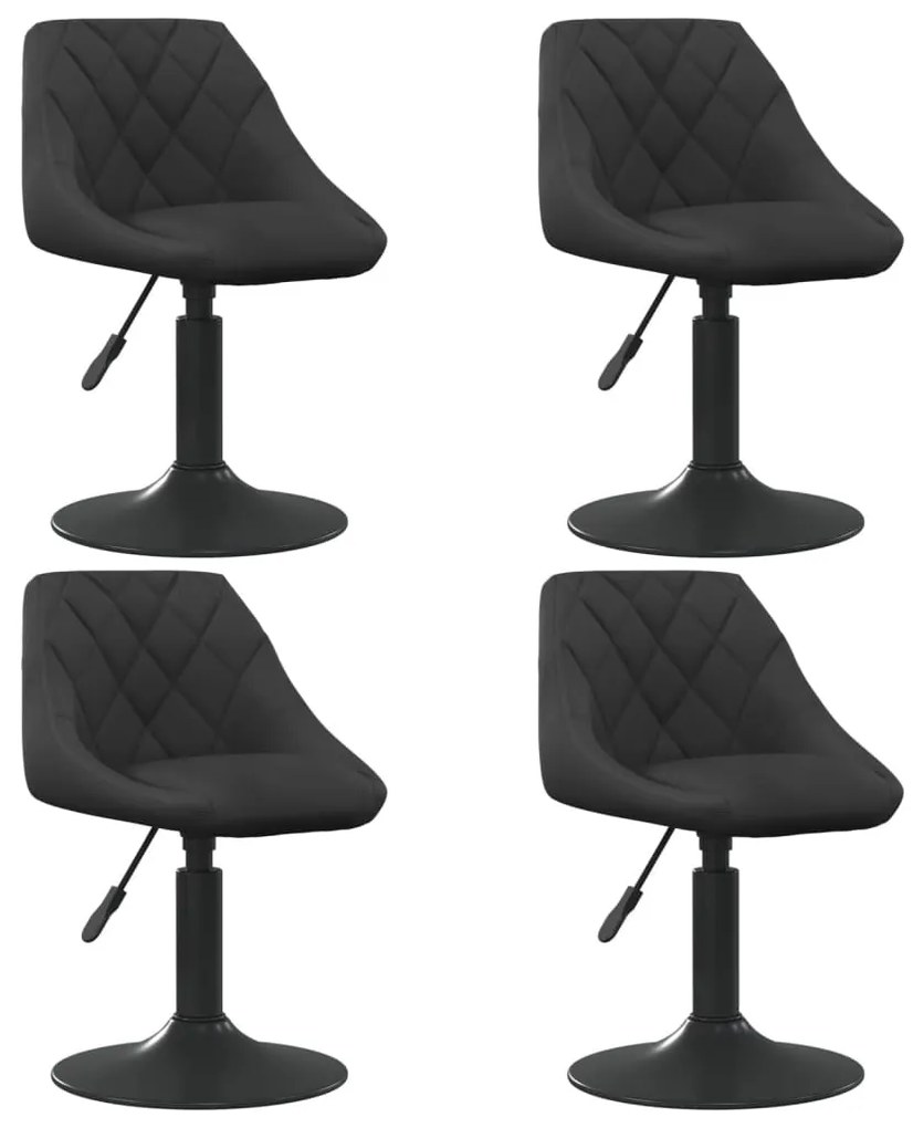 vidaXL Scaune de masă pivotante, 4 buc., negru, catifea