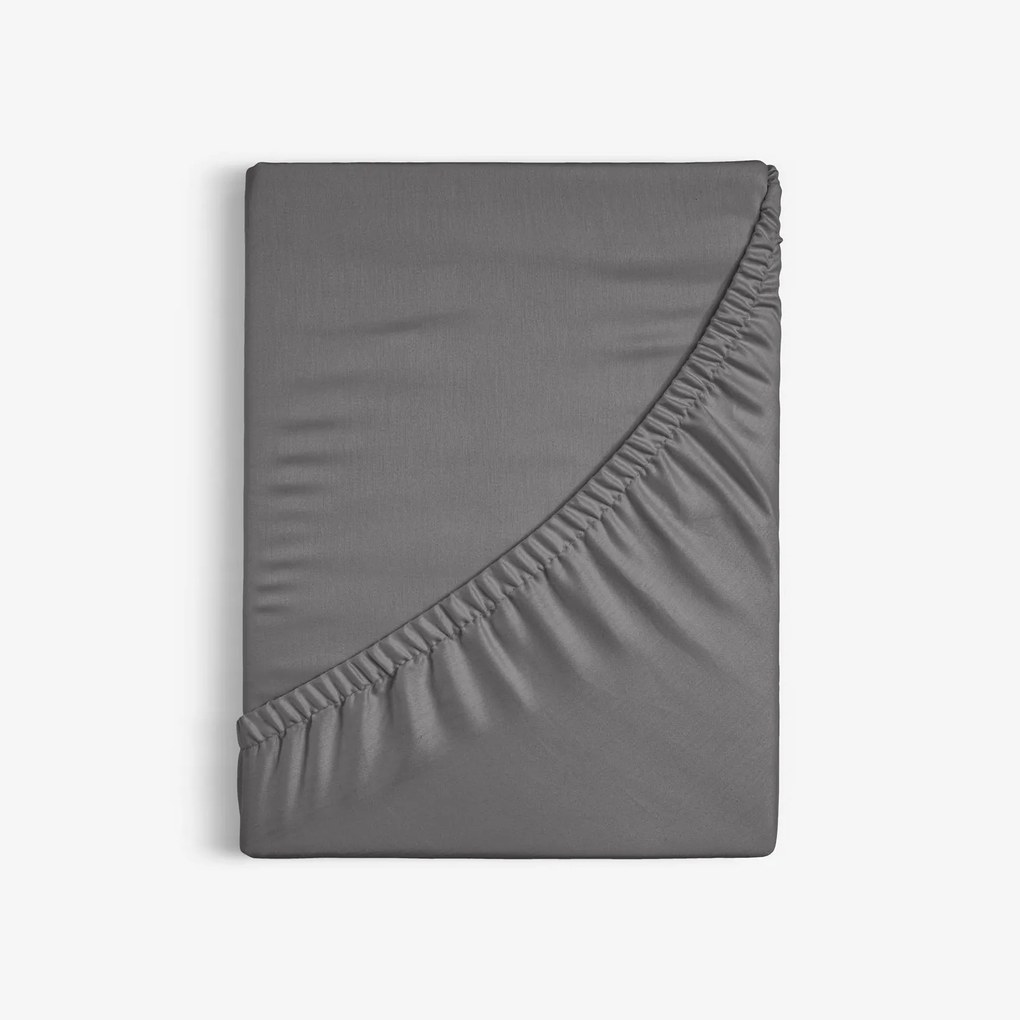 Goldea cearceaf de pat 100% bumbac cu elastic - gri închis 160 x 200 cm