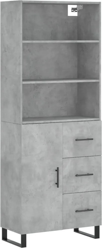vidaXL Dulap înalt, gri beton, 69,5x34x180, lemn compozit