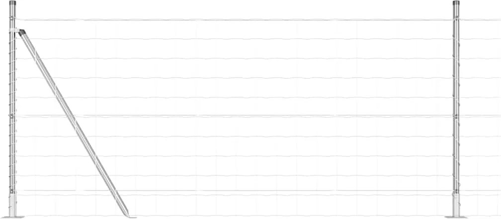 vidaXL Gard cu Stâlp Argintiu 1 x 10 m Oțel