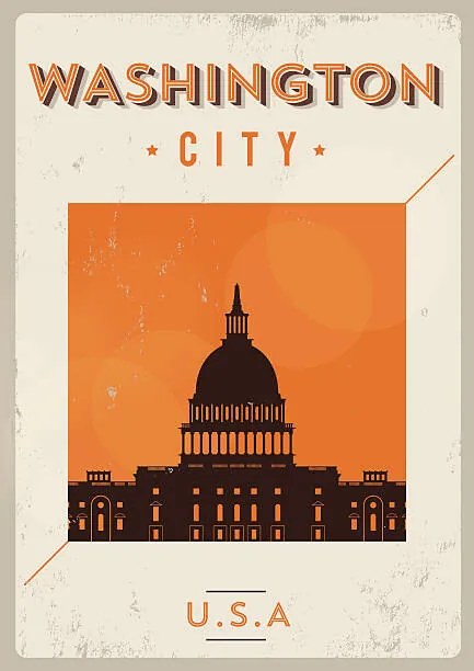 Fotografie Typographic Washington City Poster Design, kursatunsal