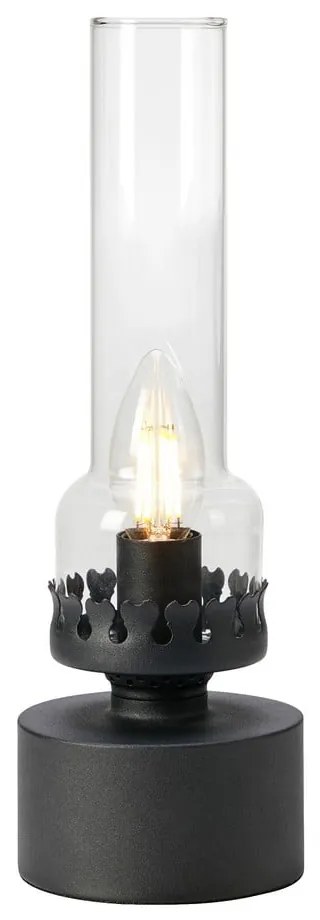 Veioză neagră cu abajur din sticlă (înălțime 31 cm) Kandella – Markslöjd