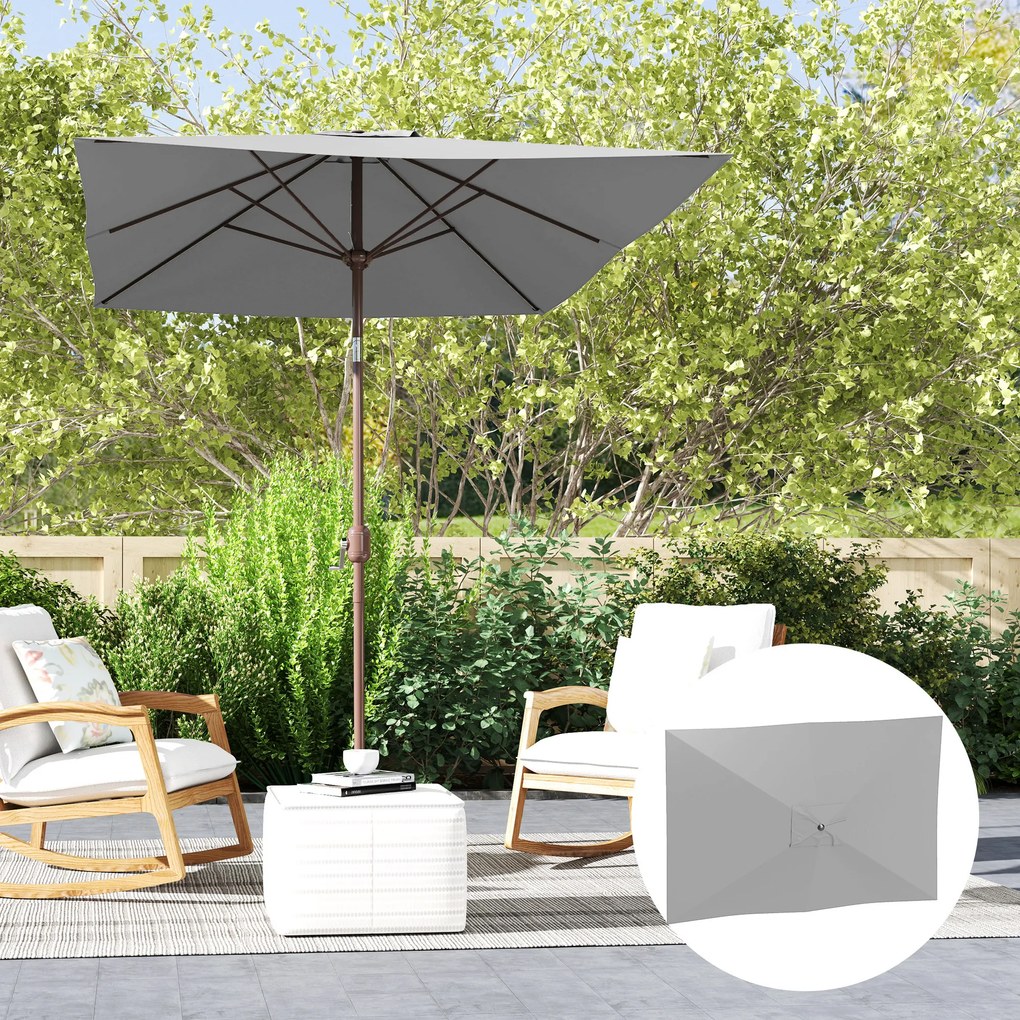 Outsunny Copertină de Rezervă pentru Umbrelă cu Ventilație în Partea Superioară, 300x200 cm, Verde | Aosom Romania