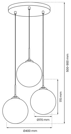 Lustră pe cablu REFLEX 3xE14/40W/230V