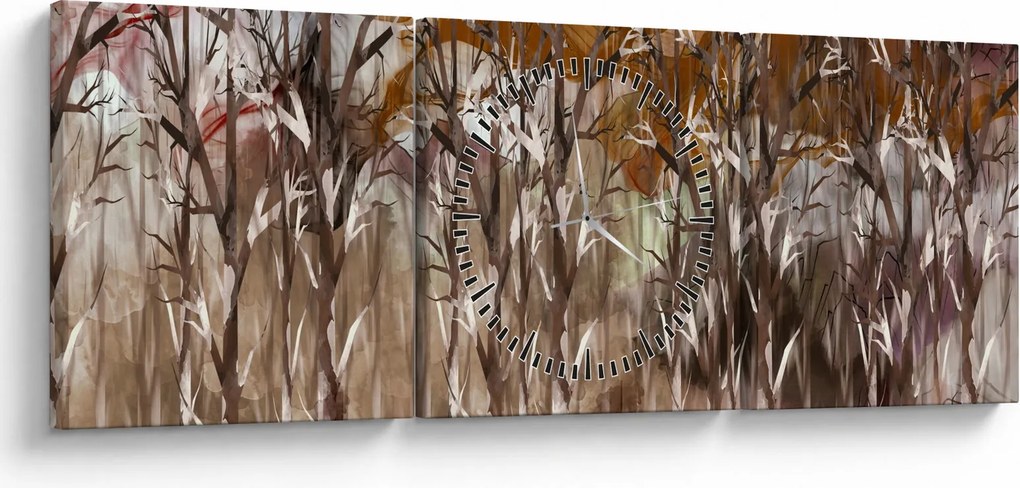 Tablou - Copaci (cu ceas) (90x30 cm)