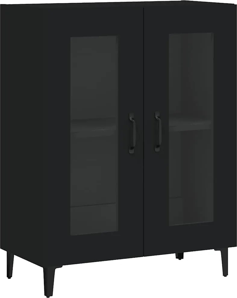 vidaXL Servantă, negru, 69,5x34x90 cm, lemn prelucrat