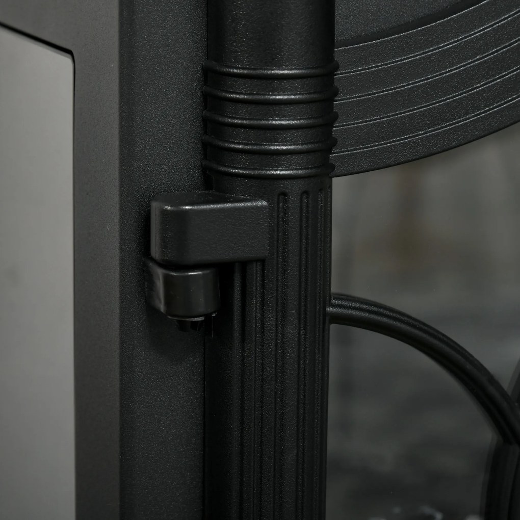 HOMCOM Șemineu Electric 1000W/2000W cu Temperatură Reglabilă Protecție la Supraincălzire 55x31x58 cm Negru | Aosom Romania