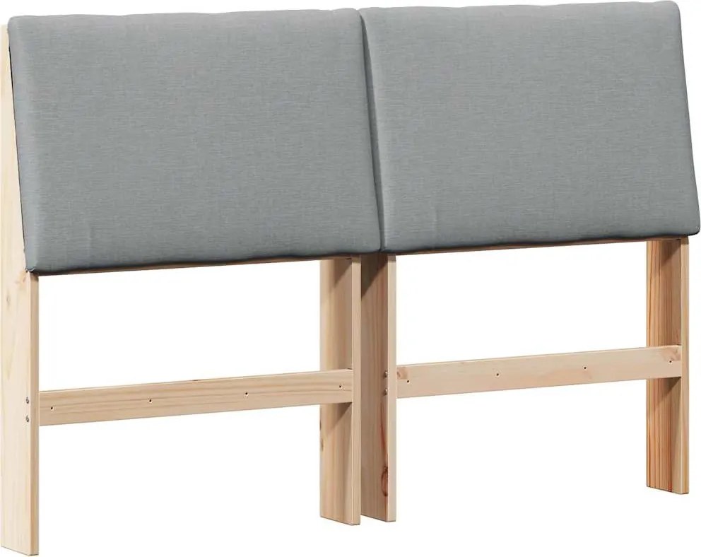 vidaXL Tăblie tapițată Gri deschis 150 cm Lemn de pin masiv
