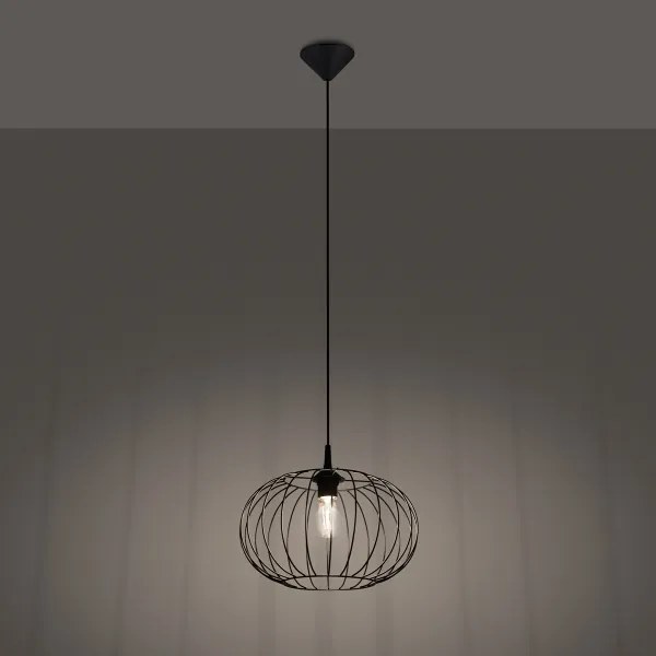 Lustră pe cablu Sollux SL.1185 TSUNO 1xE27/15W/230V negru