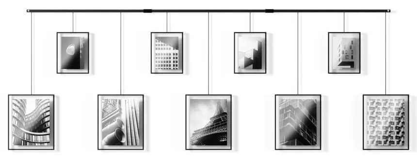 Rame negre de agățat 9 buc. din metal 223x77,5 cm Exhibit – Umbra