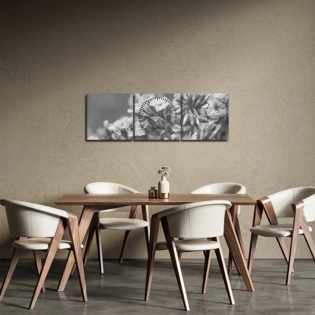 Tablou - Flori uscate (cu ceas) (90x30 cm)