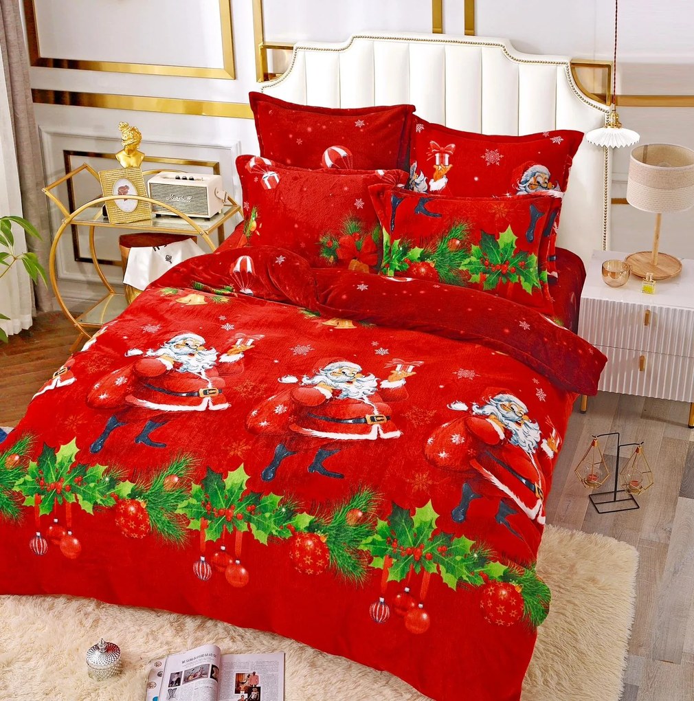 Set Lenjerie De Pat Cocolino 6 Piese Pat 2 Persoane - Colectia de Craciun