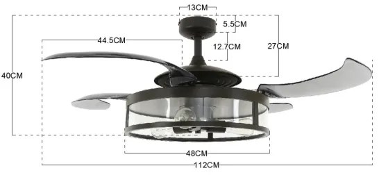 Ventilator LED de tavan FANAWAY 212927 CLASSIC 3xE27/4W/230V negru + telecomandă