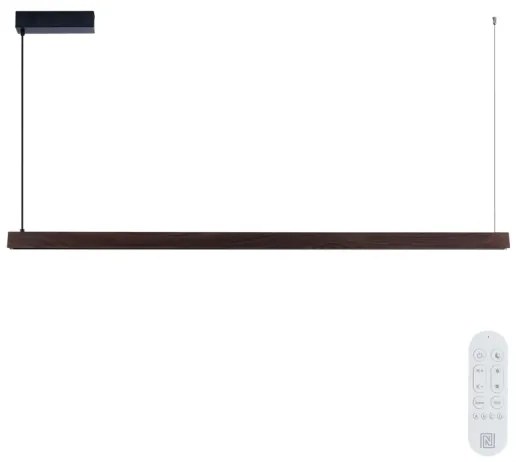 Immax NEO 07301L-LED Lustră suspendată reglabilă pe cablu MADEIRA, 33W/230V, Wi‑Fi Tuya, 152 cm, nuc