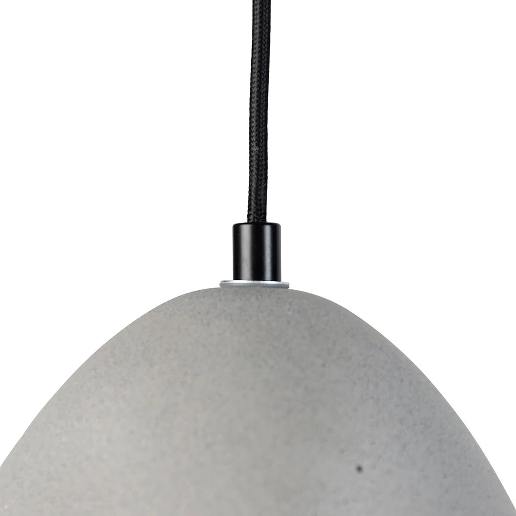 Moderne hanglamp zwart met grijs beton 3-lichts - Eton
