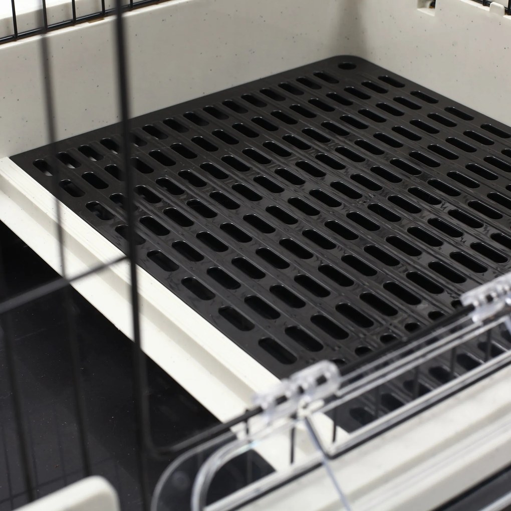 PawHut Cusca pentru Hamsteri Iepuri Cobai in Metal Negru cu 2 Usi | Aosom Romania