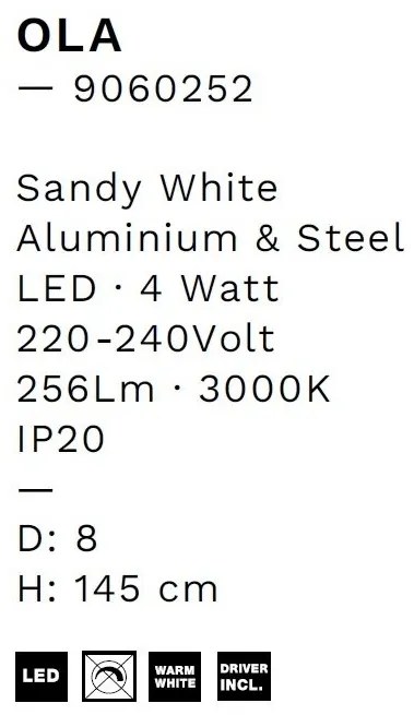 Pendul LED ajustabil design minimalist OLA alb