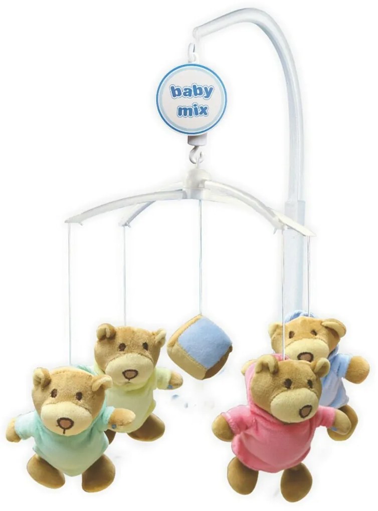 Baby Mix Carusel deasupra pătuțului Ursuleți și uncub , d. 36 cm