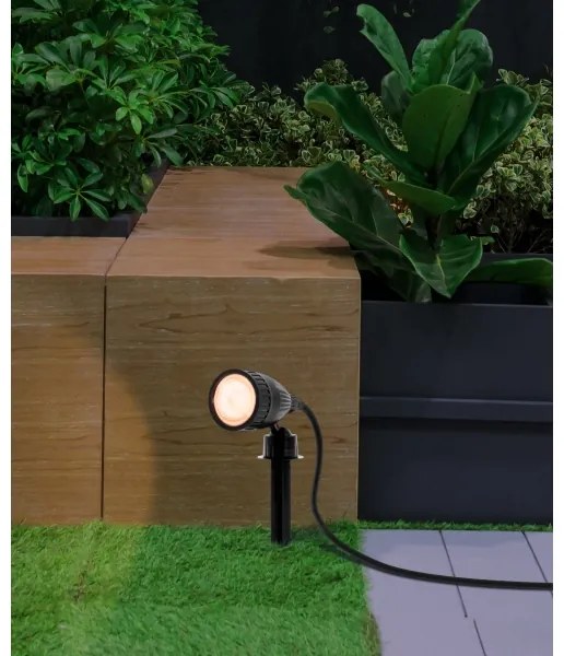 Eglo 31028 - Set 3x lampă de exterior LED RGBW NEMA-C 1xGU10/5W/230V IP44 neagră+telecomandă