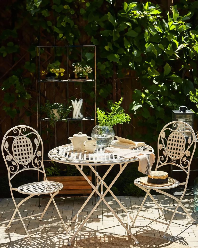 Set 2 buc. scaune de grădină Basilia (alb crem). 1035743