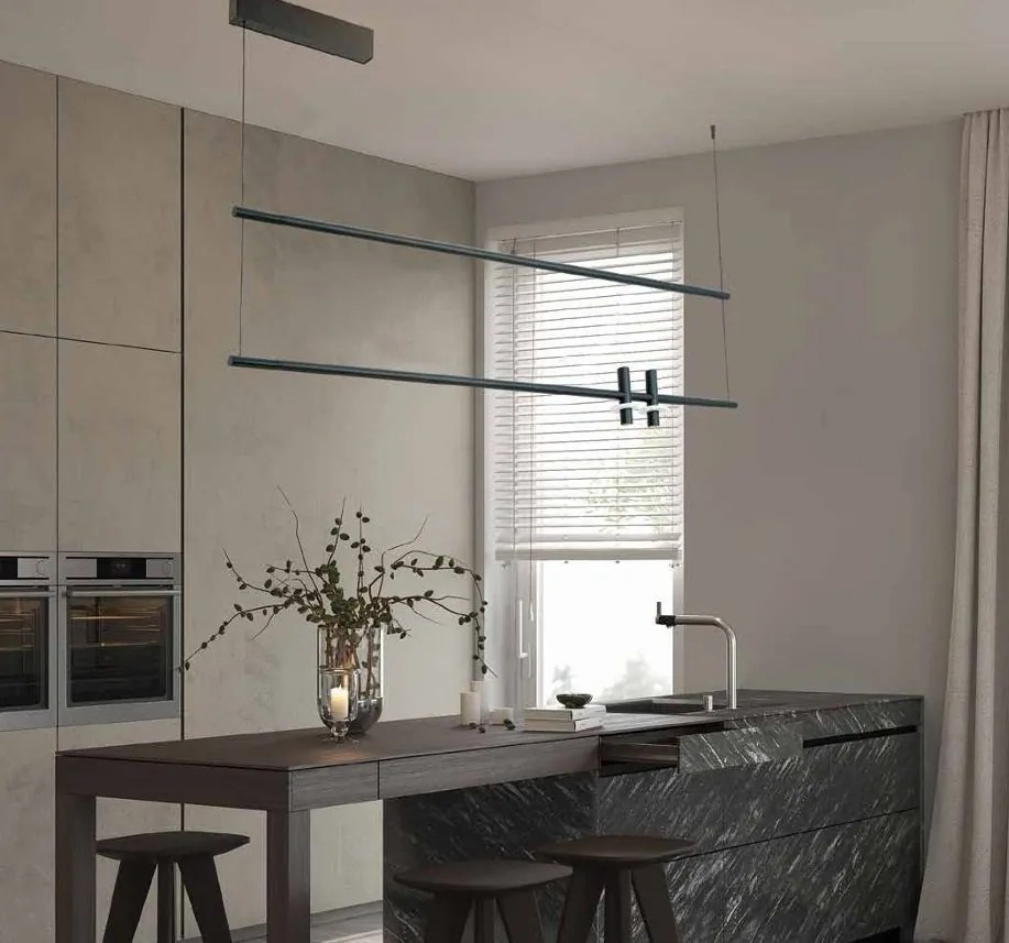 Lustra cu Iluminat LED Sus si Jos, MARBLE BLACK