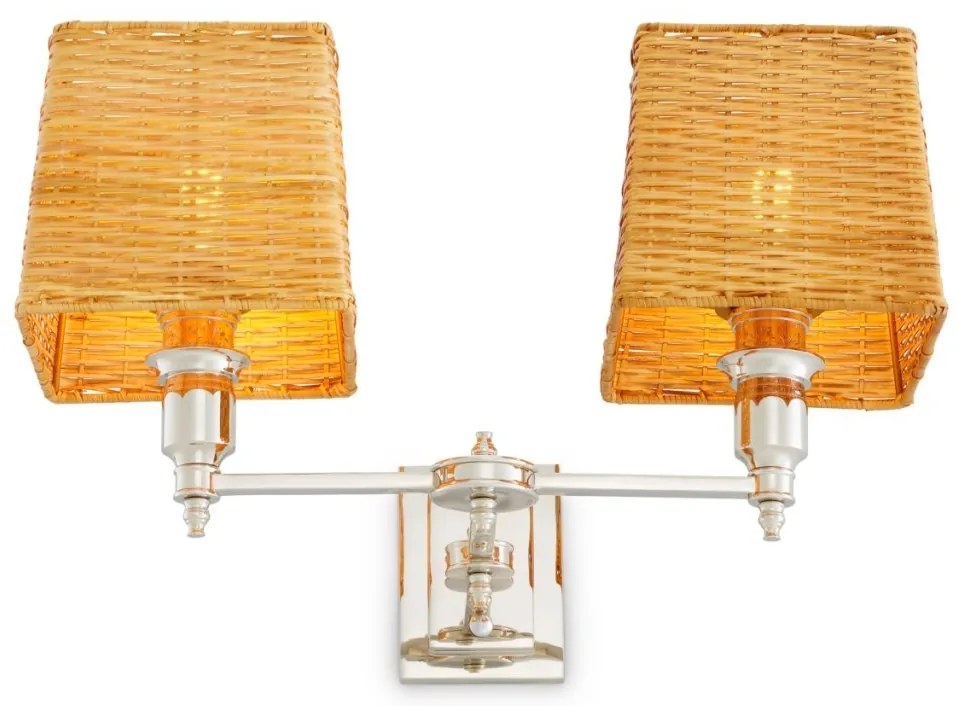 Aplica de perete LUX cu abajur din ratan Lexington nickel