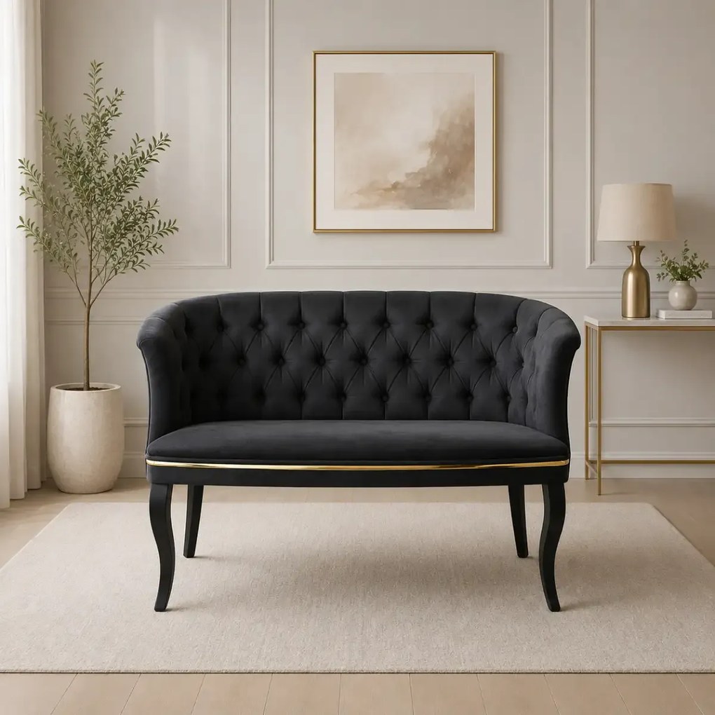 Canapea 2 persoane Milano Homs textil,negru