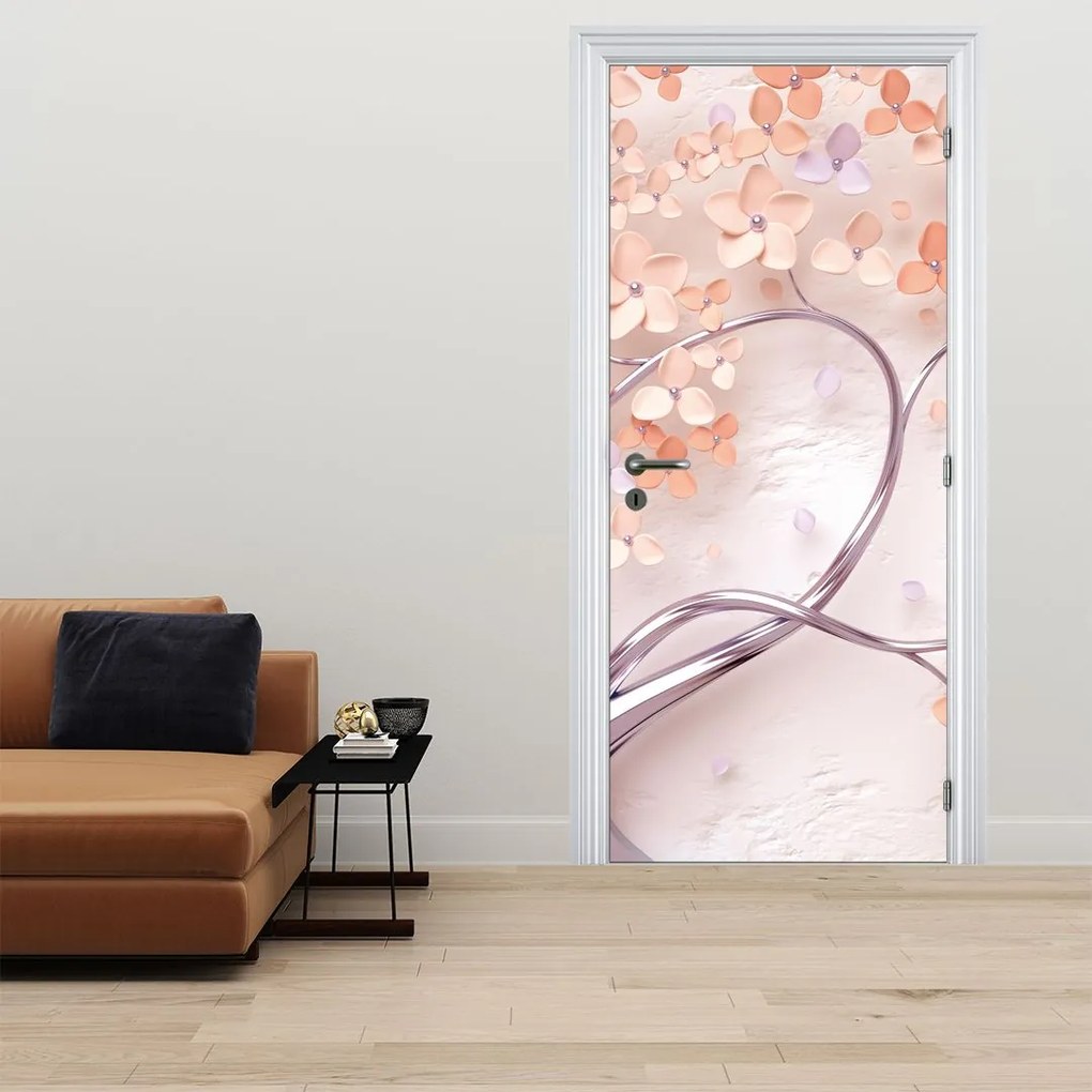 Fototapet pentru ușă - Florile copacului coral abstract (95x205cm)