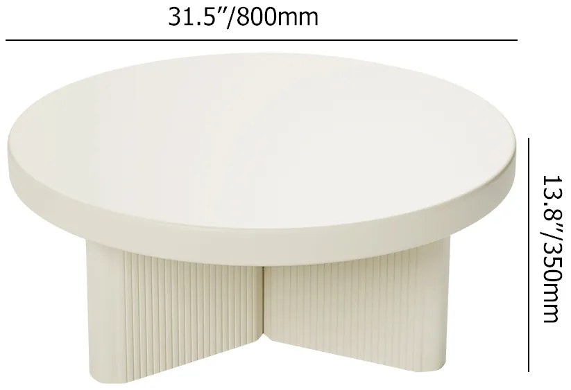 Masuta de cafea rotunda alb stil japandi DEPRIMO 43471 by Deprimo