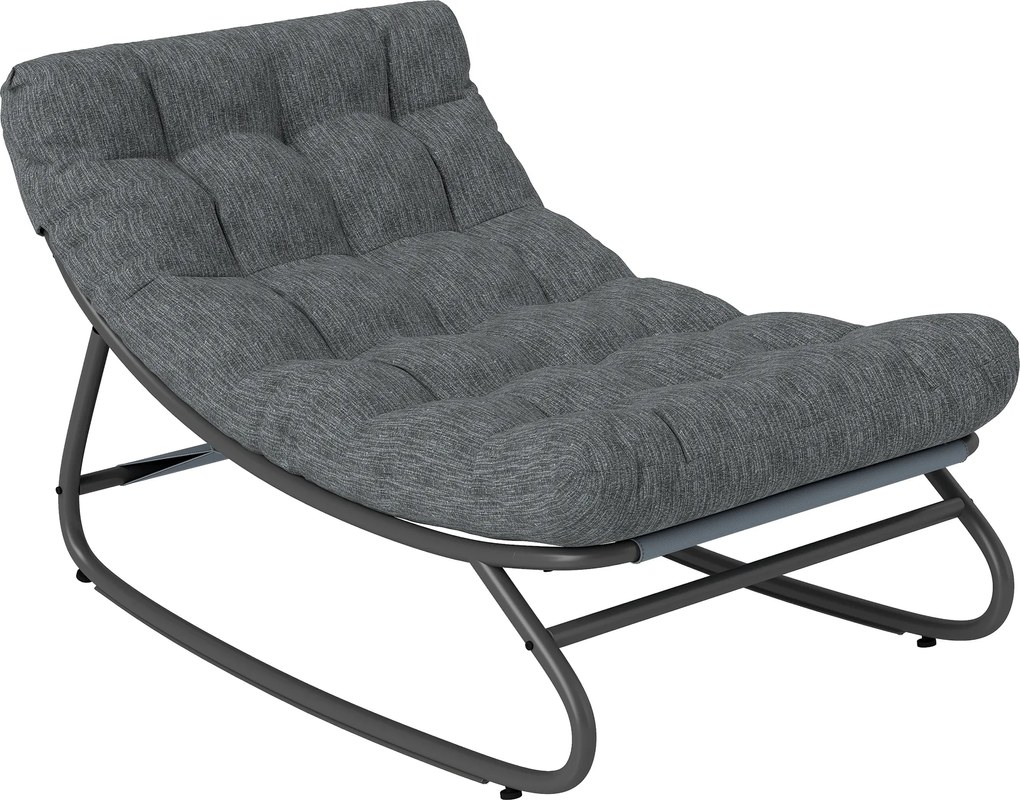 Outsunny Fotoliu balansoar cu șezut lat din plasă și pernă groasă 101 x 66 x 63 cm Gri | Aosom Romania