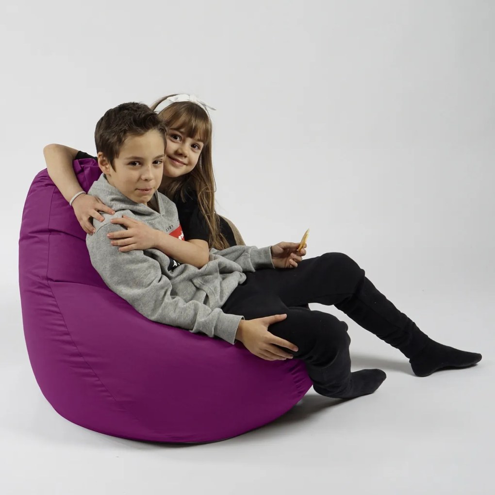 Fotoliu puf copii, Nirvana Light Pufrelax, Material Impermeabil - Magenta